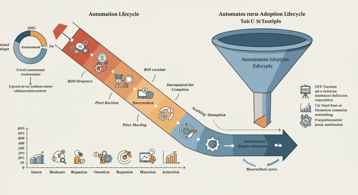 Automation adoption lifecycle infographic for US enterprises