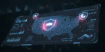 Cybersecurity dashboard showing proactive defense strategies for US organizations in 2025