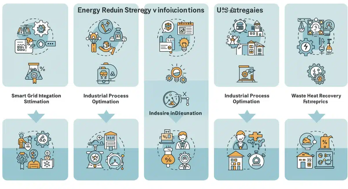 Infographic showing energy reduction strategies for US companies