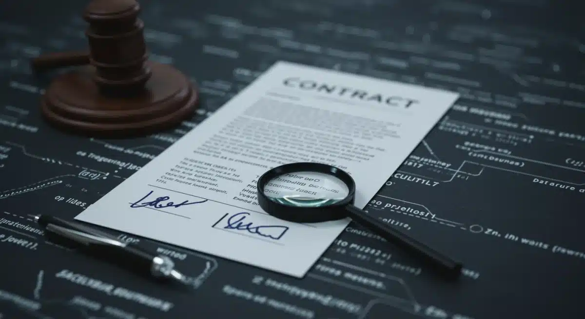 Legal document being reviewed with a magnifying glass, symbolizing data privacy compliance.