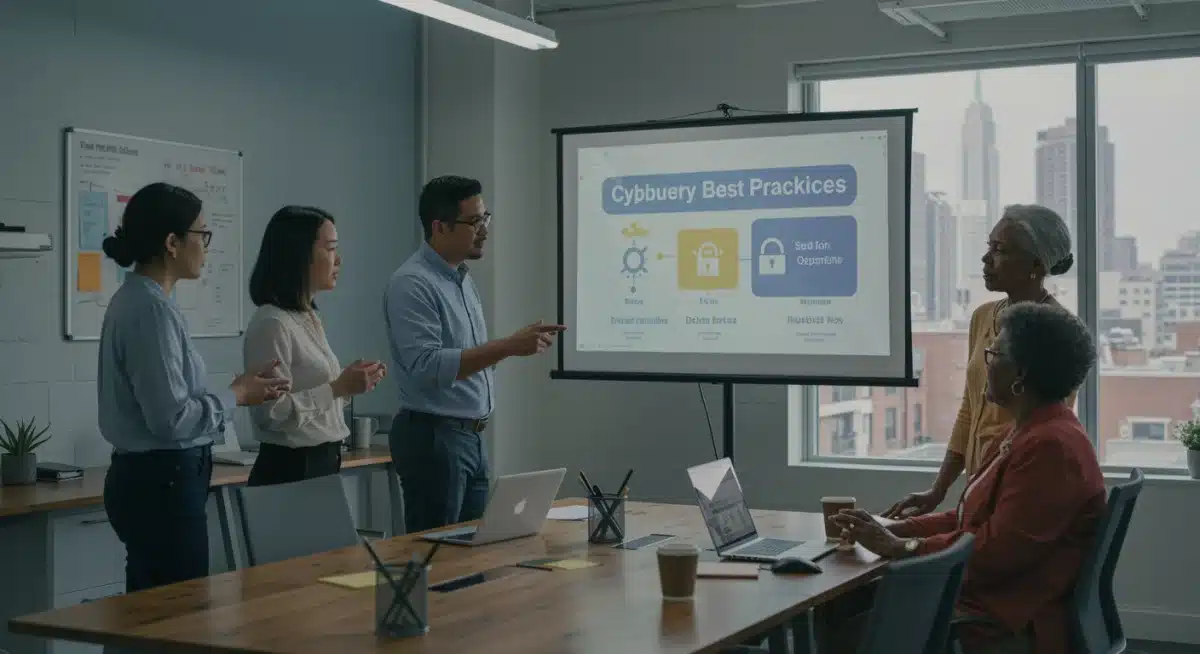 Small business owners learning about cybersecurity best practices and protection strategies.