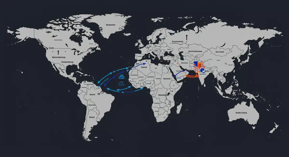 Global semiconductor supply chain map with emphasis on US reshoring efforts.