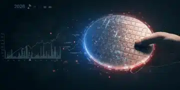 Advanced semiconductor wafer representing US manufacturing innovation and investment growth.