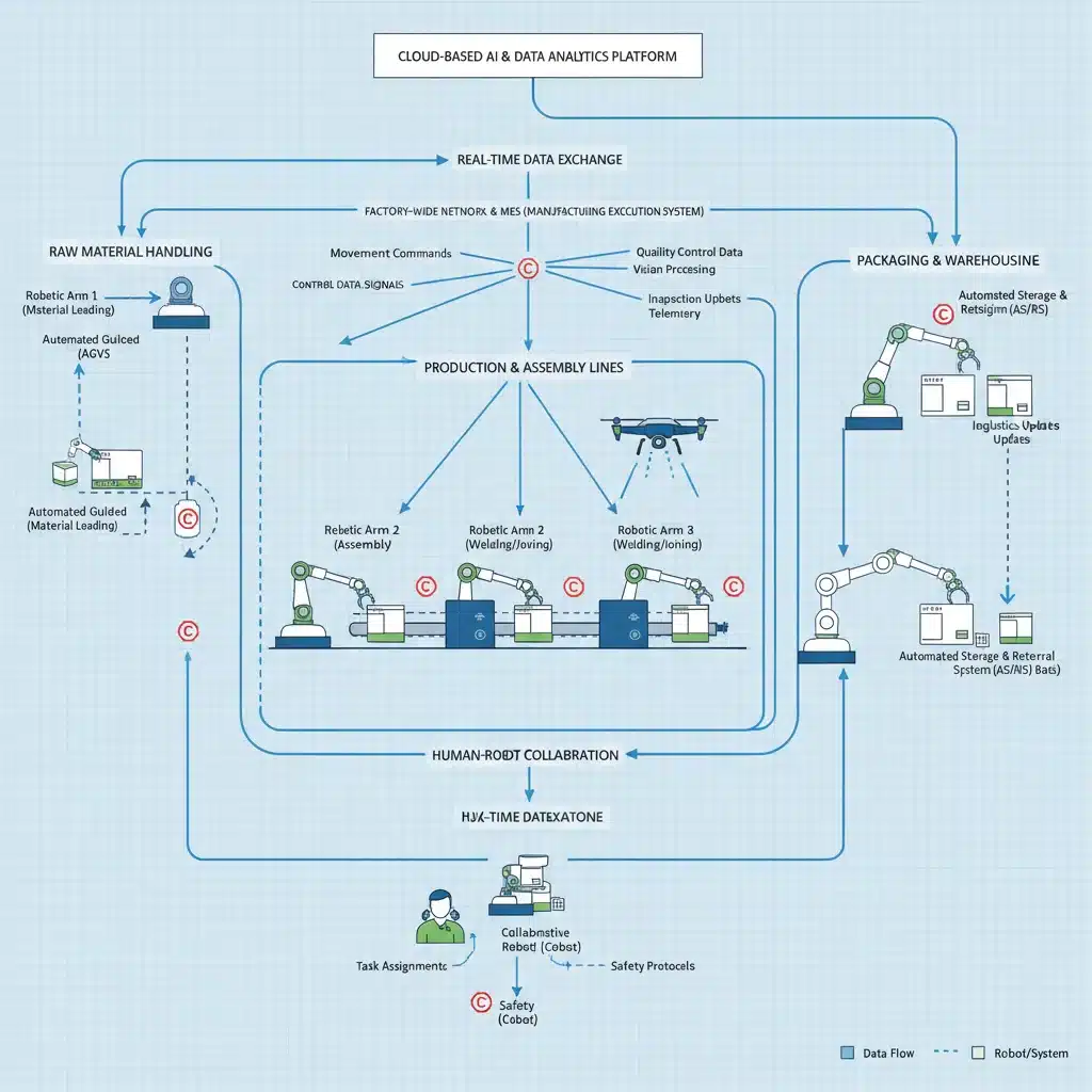 Integrated robotic systems workflow diagram