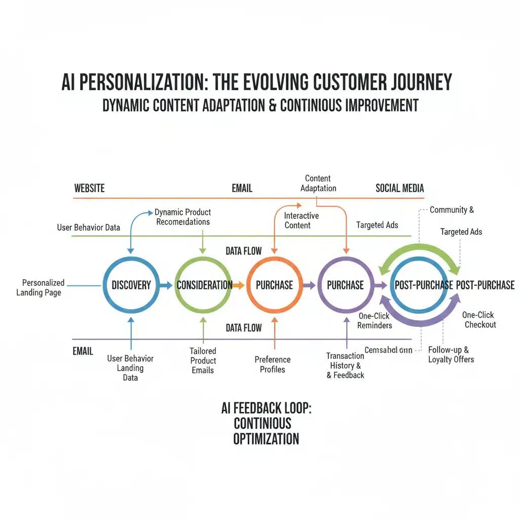 Infographic of personalized customer journey with AI