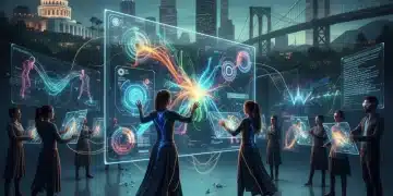 Generative AI collaboration with human artists creating digital content